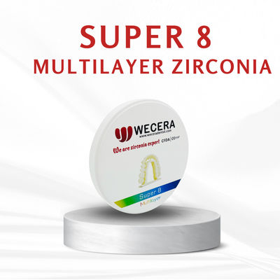 Translucency 57 Percent Multilayer Zirconia Disc with Thickness 10mm 12mm 14mm 16mm 18mm 20mm 22mm 25mm and 100 Years Lifetime