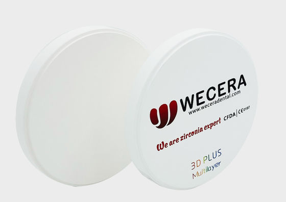 CAD 캠 3D 다층 산화 지르코늄 공백 치음 14 밀리미터 1050 MPA 힘